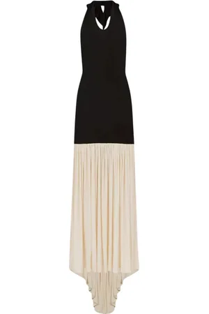Nina Ricci Kjole, Dame, Sort, M, Sort-beige havfrue maxi kjole
