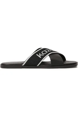 Kazar Sko, Dame, Sort, 41 EU, Læder, Flade slides med dekoreret rem