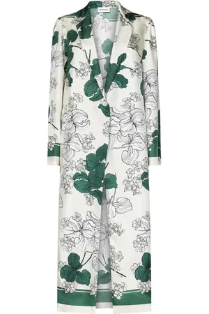 P.A.R.O.S.H. Frakke, Dame, Flerfarvet, XS, Satin, Grøn Silk Satin Blazer med Blomsterprint