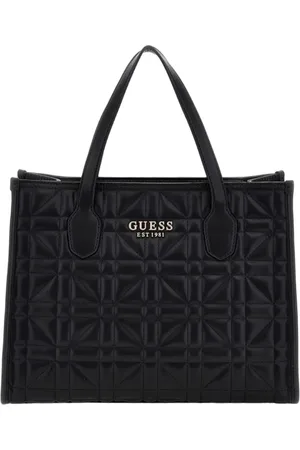 Guess Taske, Dame, Sort, ONE SIZE, Bomuld, Silvana Double Compartment Tote