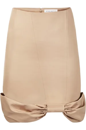 Nina Ricci Nederdel, Dame, , L, Cotton Bow Peplum Midi Skirt