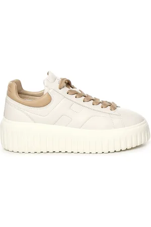 Hogan Sko, Dame, Hvid, 38 EU, Stripes Lace-Up Sneakers