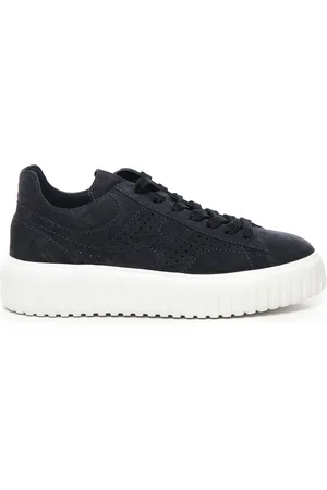 Hogan Sko, Herre, Blå, 45 EU, Uld, Blå Sneakers med Perforerede Detaljer