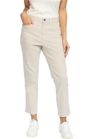 2-Biz Bukser, Dame, , XS, Stribede Cropped Bukser Becky.Sp25 Sand