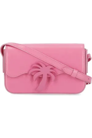 Palm Angels Taske, Dame, Lyserød, ONE SIZE, Uld, Glat Læder Skuldertaske