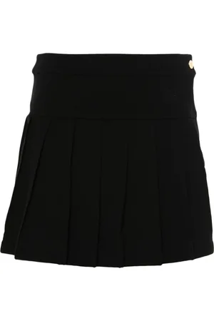 Palm Angels Nederdel, Dame, Sort, XS, Polyester, Monogram Pleated Mini Skirt