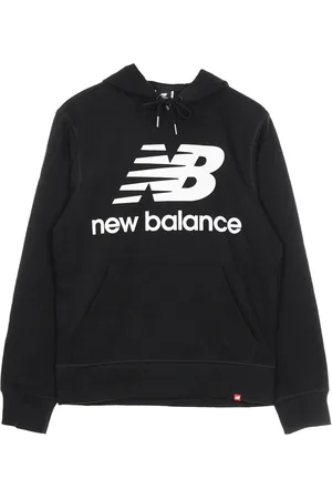 New Balance Sweathshirts & Hoodies, Herre, Sort, XL, Bomuld, Logo Letvægts Hættetrøje Pullover