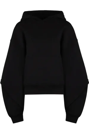 MUGLER Sweathshirts & Hoodies, Dame, Sort, S, Bomuld, Bomuld Oversize Hættetrøje