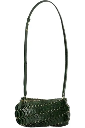 Paco rabanne Taske, Dame, Grøn, ONE SIZE, Uld, Metal Grøn Crossbody Taske med Magnetlukning