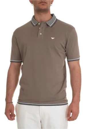 Emporio Armani Top, Herre, Brun, S, Bomuld, Pique Bomuld Polo Shirt