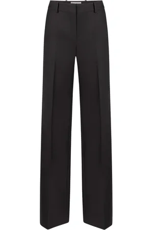 Nina Ricci Bukser, Dame, Sort, S, Uld, Wide Leg Uld Gabardine Bukser