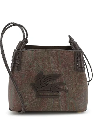 Etro Taske, Dame, Brun, ONE SIZE, Uld, Paisley Libra Tote Bag med Pegasus-motiv