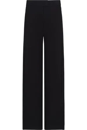 Emporio Armani Bukser, Dame, Sort, XS, Sorte Jersey Stretch Bukser med Nitter