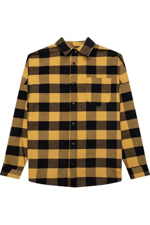 Palm Angels Skjorte, Herre, Gul, XL, Bomuld, Gul Overshirt med Ternet Mønster