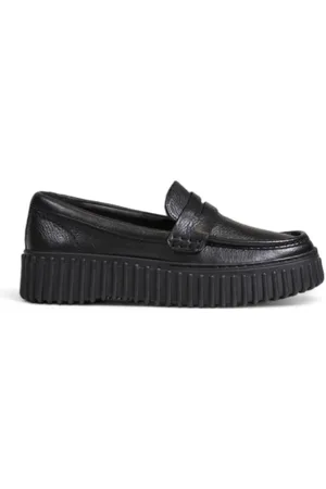 Clarks Sko, Dame, Sort, 37 1/2 EU, Læder, Sort læder Slip-On Moccasin Gummisål