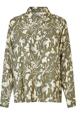 Masai Bluser & Skjorter, Dame, Grøn, L, Uld, Blomstret Skjorte i Grøn