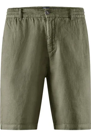 Bomboogie Shorts, Herre, Grøn, S, Linned, Behagelige Fit Linned Chino Shorts