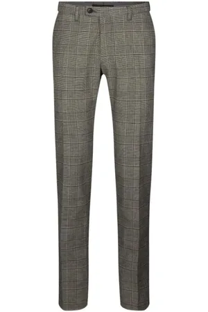 Drykorn Bukser, Herre, Grå, W31 L34, Uld, Stilfulde ternede chinos