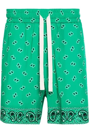 Palm Angels Shorts, Herre, Grøn, L, Bomuld, Paisley Print Shorts