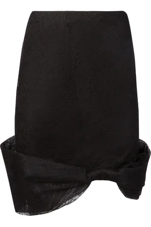 Nina Ricci Nederdel, Dame, Sort, XL, Blonde Midi-nederdel med Sløjfe