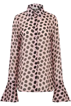 Nina Ricci Bluser & Skjorter, Dame, Flerfarvet, XS, Uld, Polka Dot Silkebluse