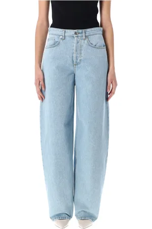 MUGLER Jeans, Dame, Blå, W26, Bomuld, Lace-Up Wide Leg Jeans