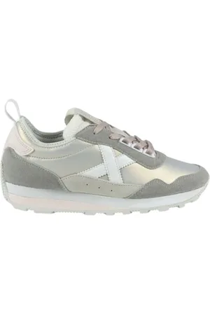 Munich Sko, Dame, Grå, 36 EU, Læder, Sølv Sporty Læder Sneakers Kvinder