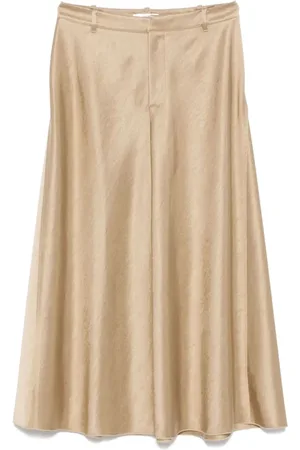 Vince Nederdel, Dame, , M, Satin, Satin A-Line Nederdel med Plisserede Detaljer