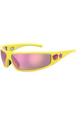Chiara Ferragni Tilbehør, Dame, Flerfarvet, ONE SIZE, Uld, Gul/Pink Solbriller