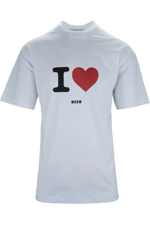 Msgm Top, Herre, Hvid, S, Bomuld, Grafisk Print Bomulds T-shirt