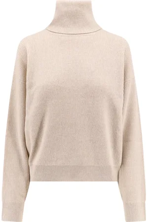 Brunello Cucinelli Strik, Dame, , M, Cashmere, Cashmere Silk Turtleneck Sweater