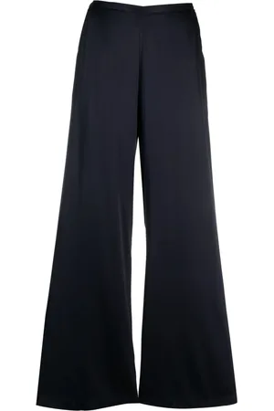 FORTE FORTE Bukser, Dame, Blå, XL, Satin, Elegante silke bukser med høj talje