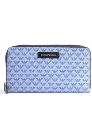 Emporio Armani Tilbehør, Dame, Blå, ONE SIZE, Zip Around Monogram Pung