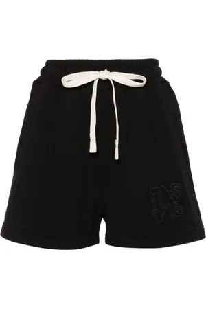 Palm Angels Shorts, Dame, Sort, XS, Bomuld, Logo Cotton Shorts