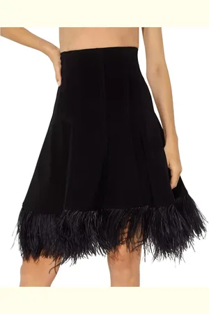 Norma Kamali Nederdel, Dame, Sort, W34, Polyester, Sort Fjeder Nederdel