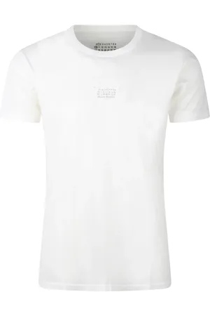 Maison Margiela Top, Herre, Hvid, S, Bomuld, Logo Number T-shirt Bomuld Jersey Italien