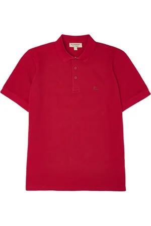 Burberry Top, Herre, Rød, M, Bomuld, Polo Skjorte med Krave og Logo
