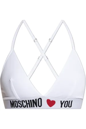 Moschino Undertøj, Dame, Hvid, L, Bomuld, Bh med logo