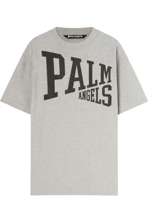 Palm Angels Top, Herre, Grå, L, Bomuld, Cotton T-Shirt