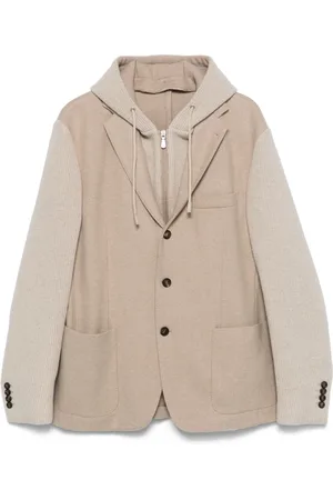 ELEVENTY Jakke, Herre, , 2XL, Uld, Uld Cashmere Hættejakke Aftagelig Hætte