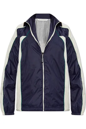 Palm Angels Jakke, Dame, Blå, XS, Uld, Letvægtsjakke med trykt logo