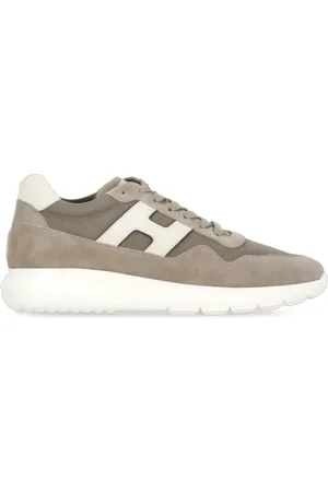 Hogan Sko, Herre, Brun, 41 EU, Læder, Brune Læder Sneakers med Logo Detalje