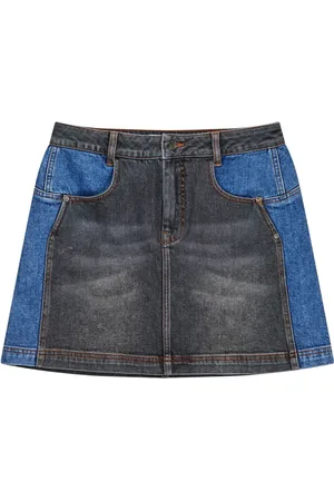 Munthe Nederdel, Dame, Blå, XL, Denim, Two-Tone Denim Nederdel