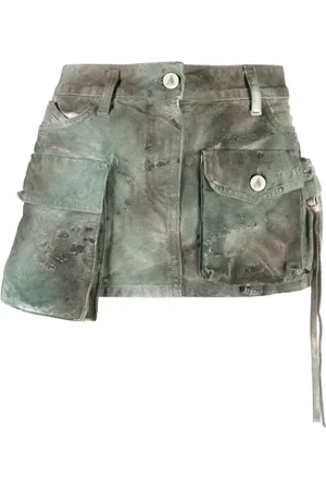 The Attico Nederdel, Dame, Grøn, W26, Bomuld, Fay Camouflage Cargo Mini Nederdel