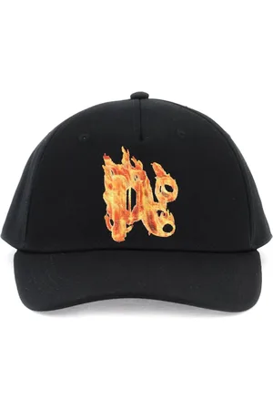 Palm Angels Tilbehør, Herre, Sort, ONE SIZE, Bomuld, Burning Monogram Baseball Cap