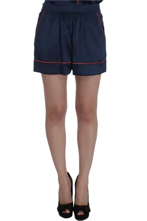 Dolce & Gabbana Shorts, Dame, Blå, 2XS, Uld, Blå Silke Stretch Sleepwear Shorts