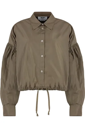 Msgm Bluser & Skjorter, Dame, , S, Polyester, Taffeta Balloon Sleeve Drawstring Hem Shirt