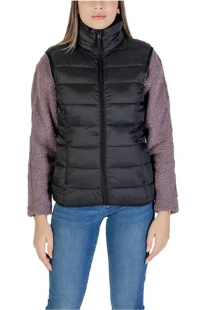 B YOUNG Jakke, Dame, Sort, XL, Nylon, Sort Turtleneck Ærmeløs Gilet med Lommer