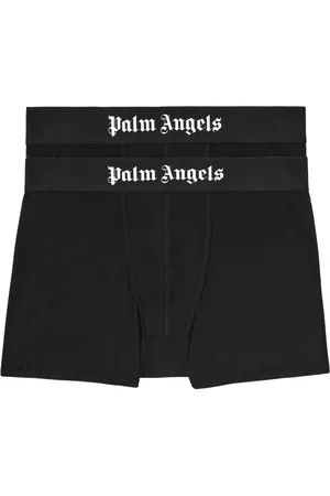 Palm Angels Undertøj, Herre, Sort, S, Bomuld, Logo Band Bi-Pack Boxershorts