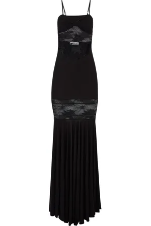 Nina Ricci Kjole, Dame, Sort, S, Havfruekjole med blondeindsatser